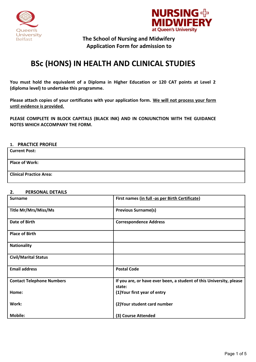 Bsc (HONS) in HEALTH and CLINICAL STUDIES