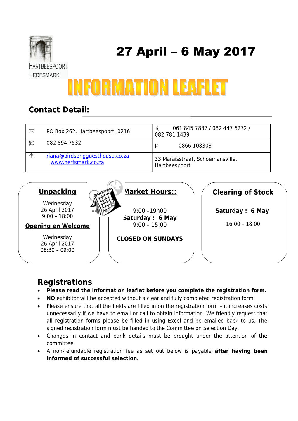 Please Read the Information Leaflet Before You Complete the Registration Form