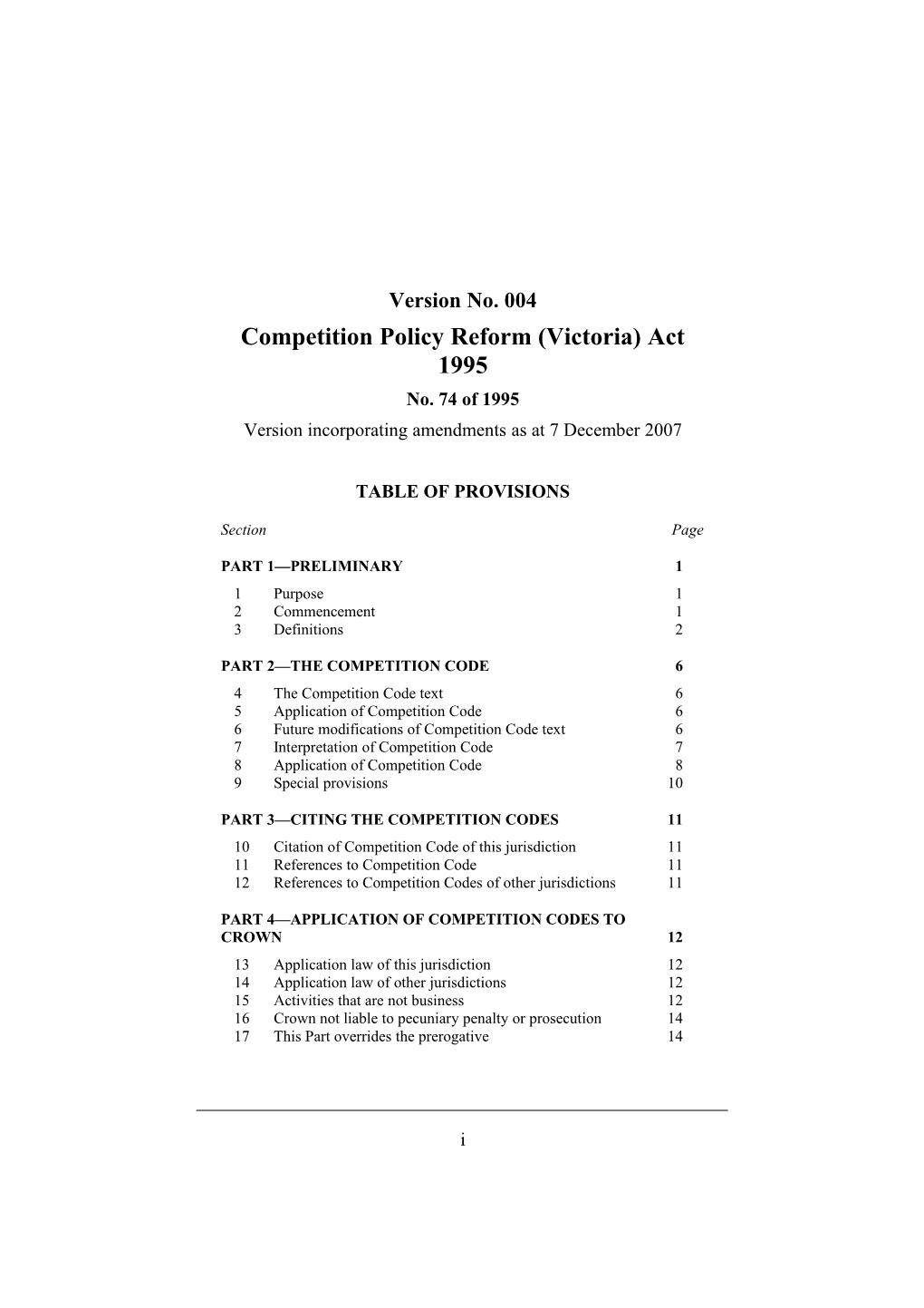 Competition Policy Reform (Victoria) Act 1995