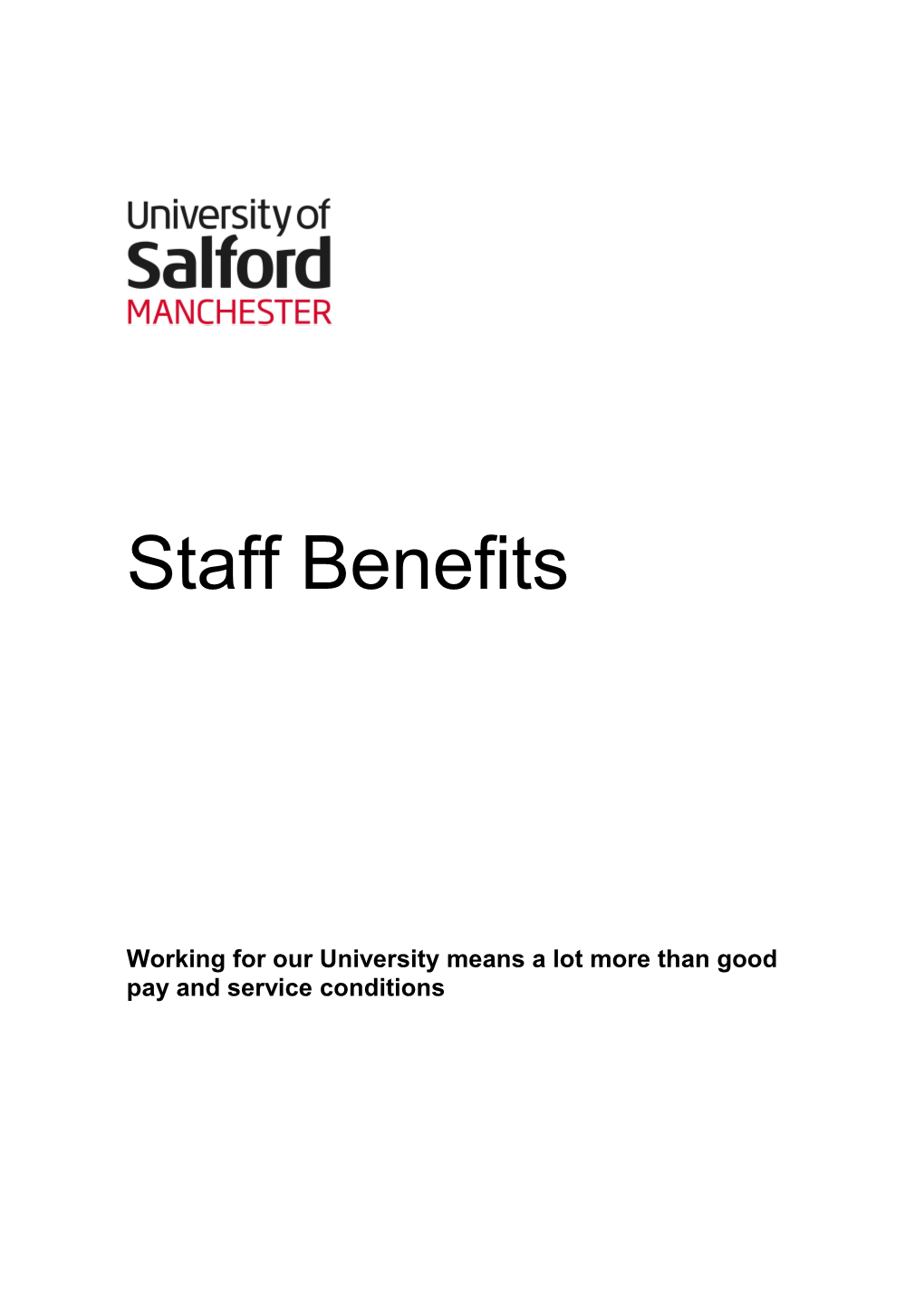 Benefits of Working at the University of Salford