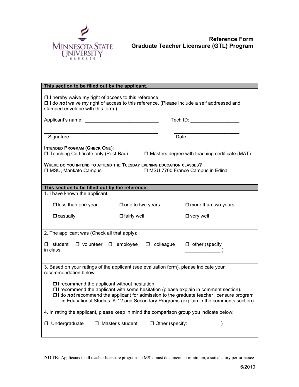 Graduate Teacher Licensure (GTL) Program