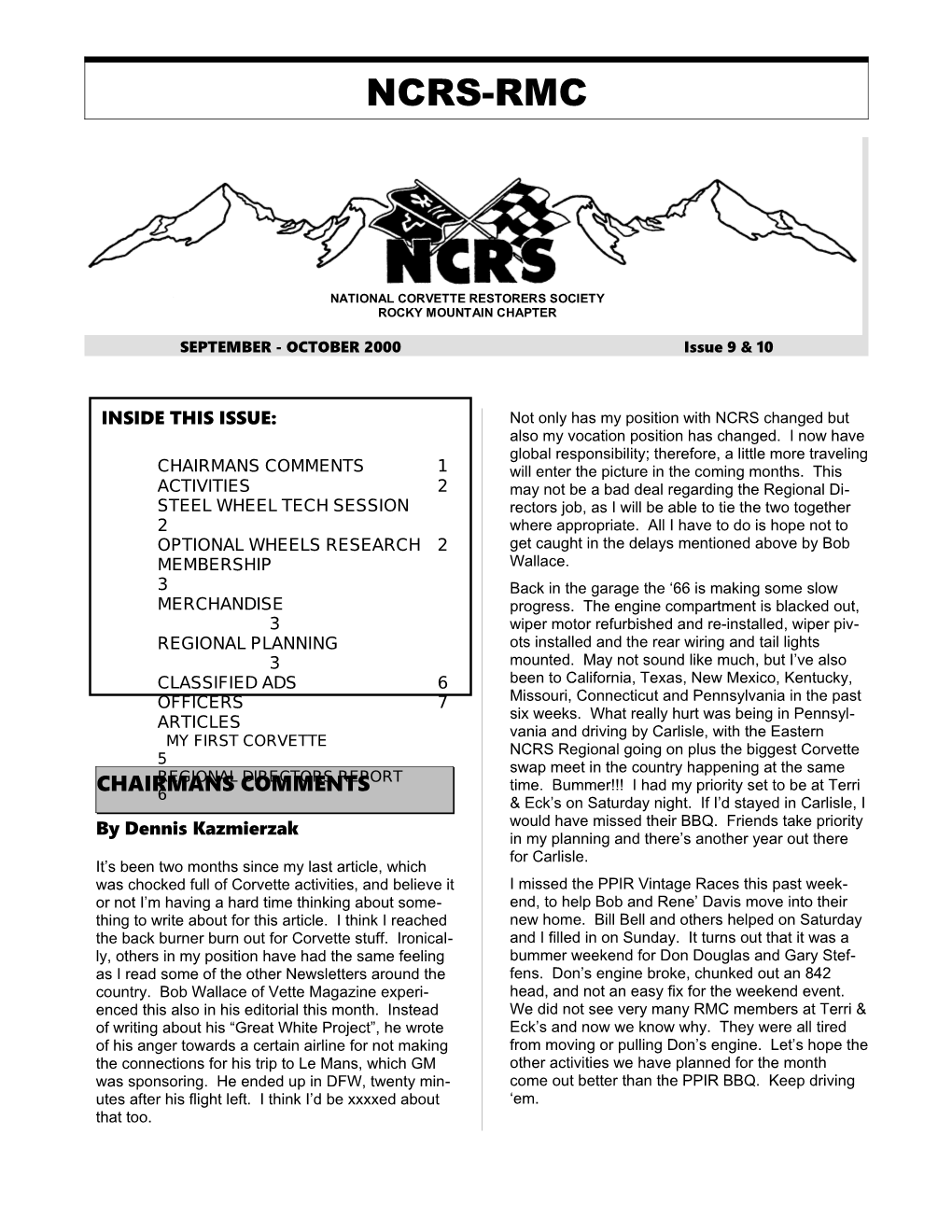 March 97 ROCKY MOUNTAIN CHAPTER Issue 3