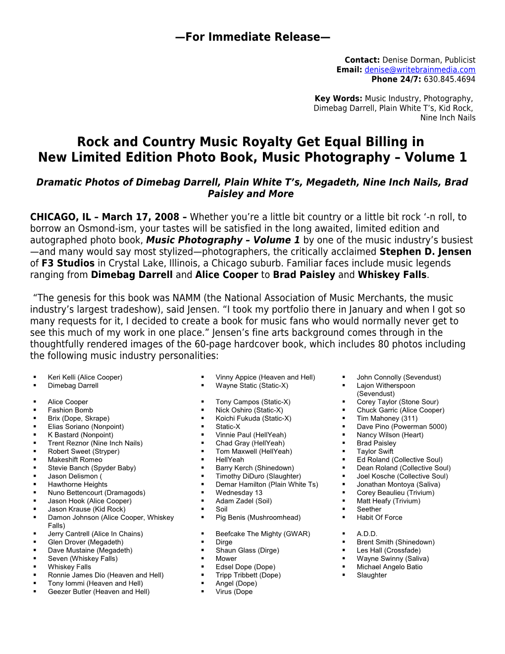 Music Photography Book Now Available