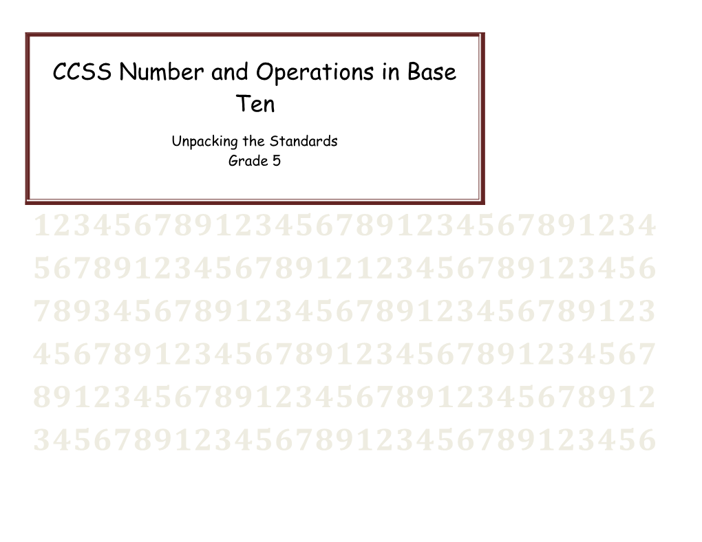CCSS Number and Operations in Base Ten