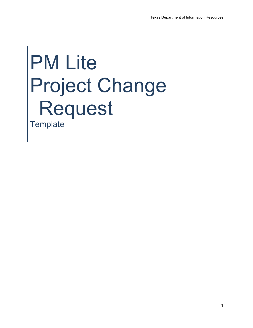 PM Lite Project Change Request Template