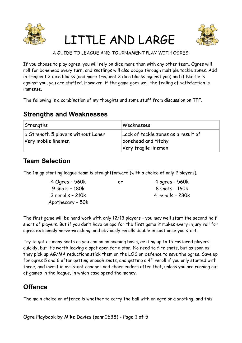 A Guide to League and Tournament Play with Ogres