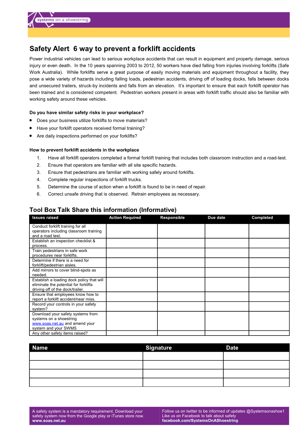 Safety Alert 6 Way to Prevent a Forklift Accidents