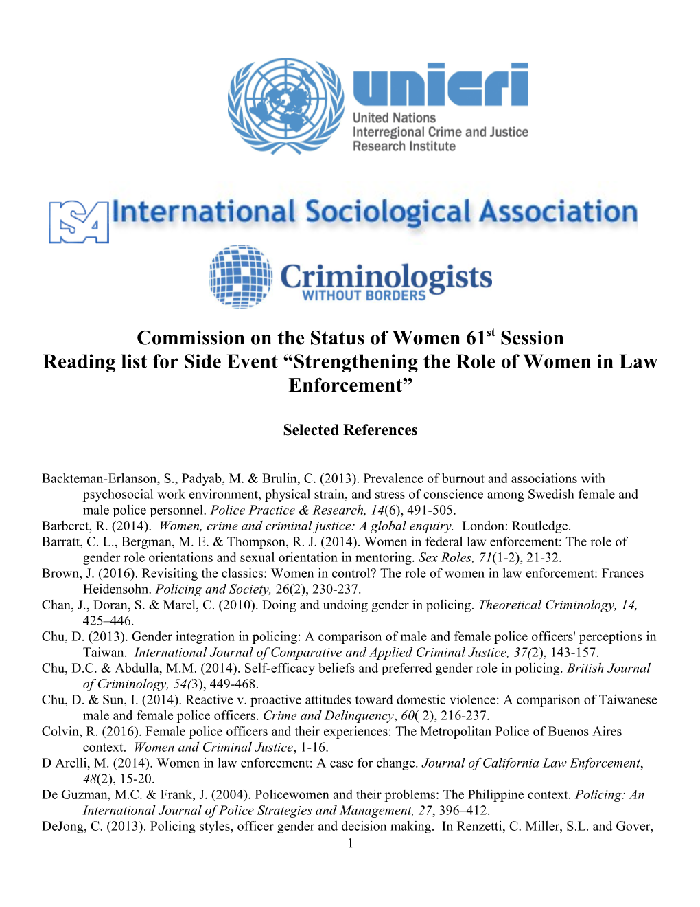 Commission on the Status of Women 61St Session
