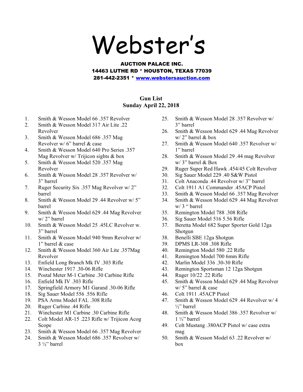 1.Smith & Wesson Model 66 .357 Revolver