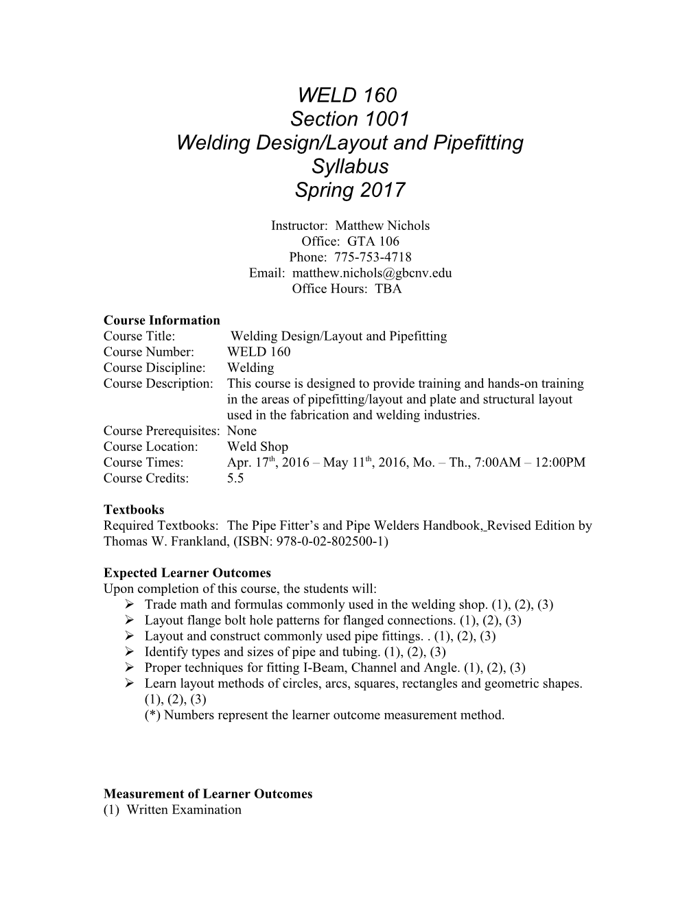 Welding Design/Layout and Pipefitting