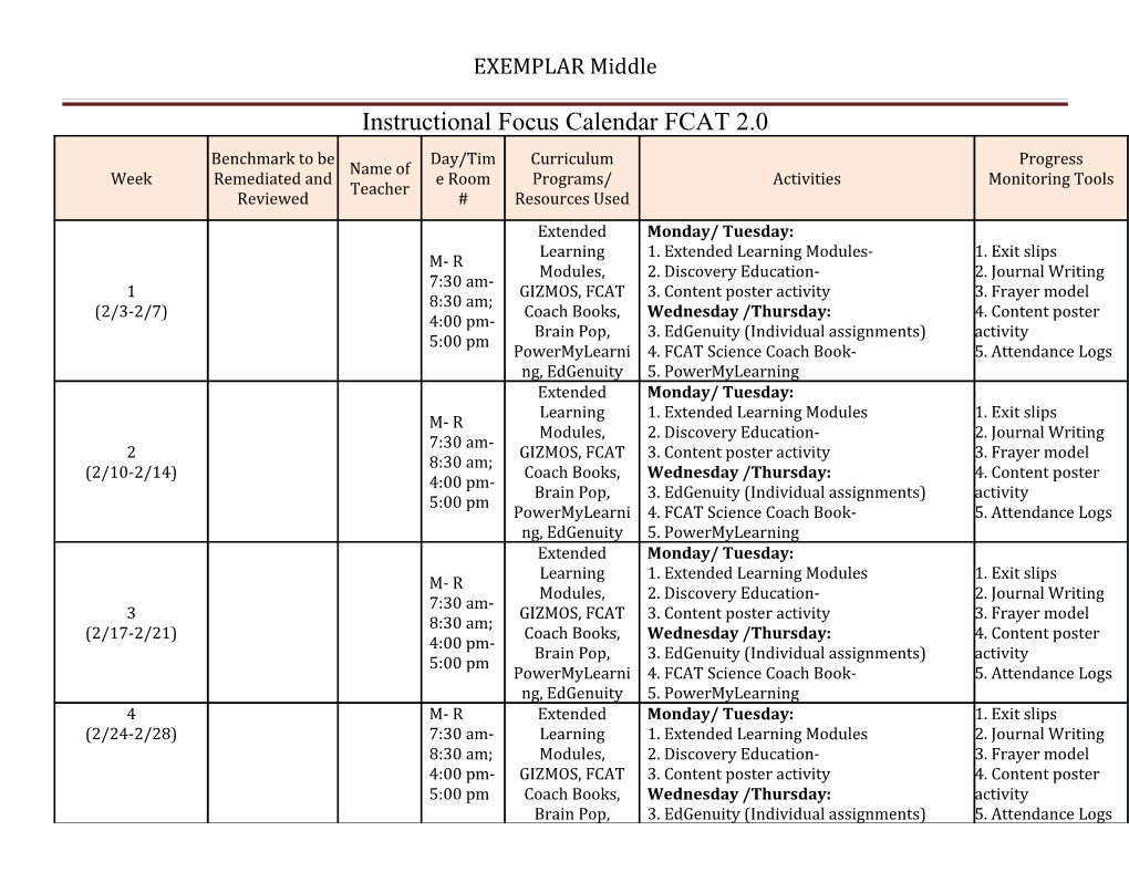 EXEMPLAR Middle