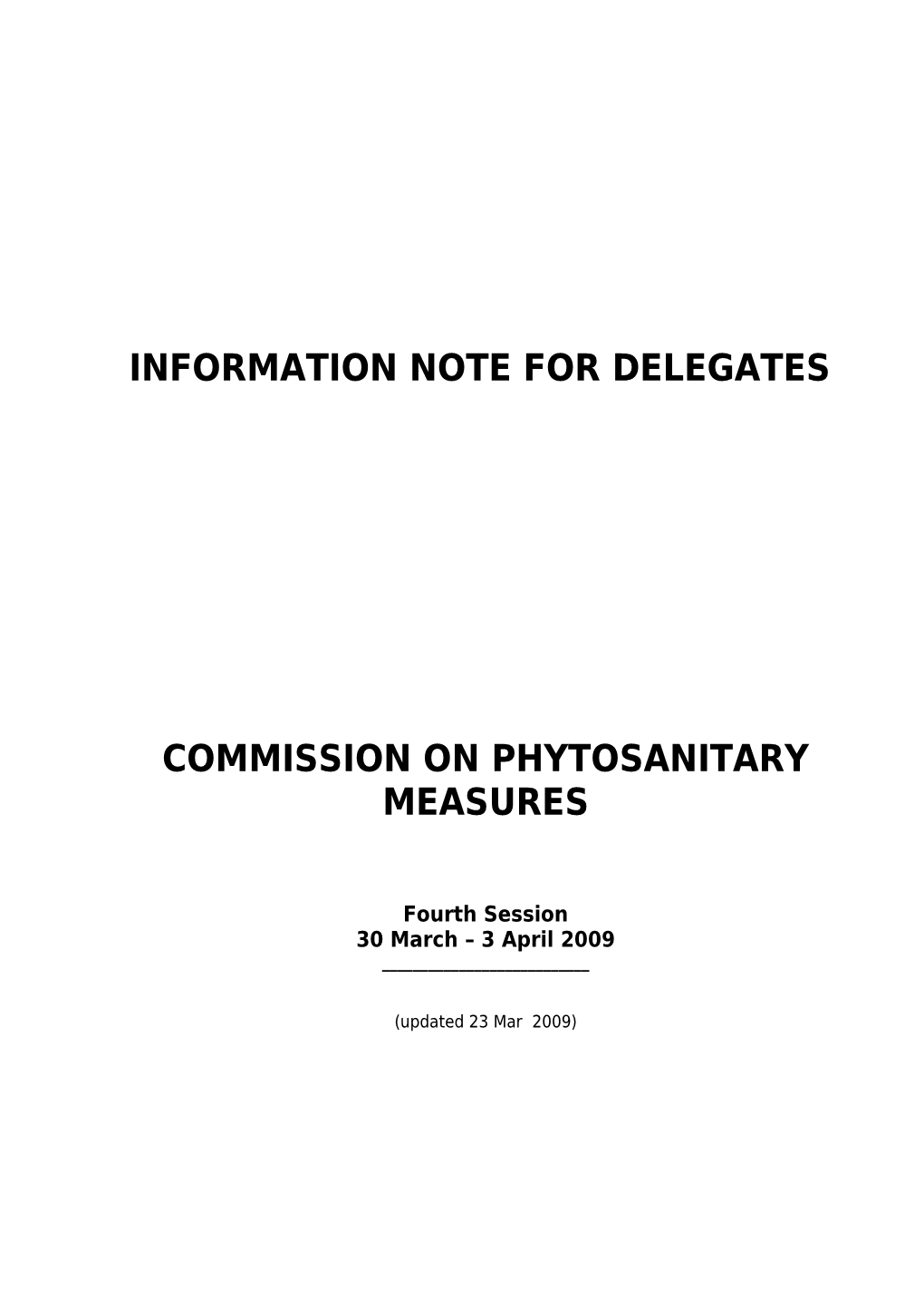 Information Note for Delegates