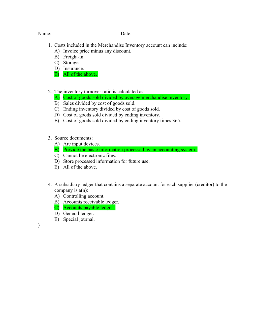 Problem #1 ( 25 Points )