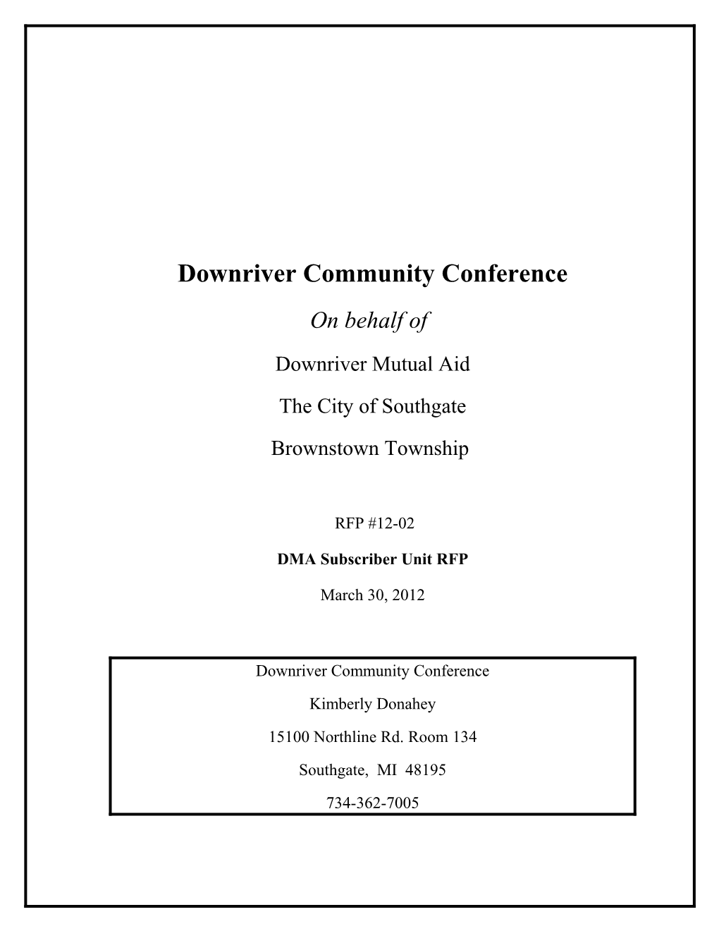 Downriver Community Conference