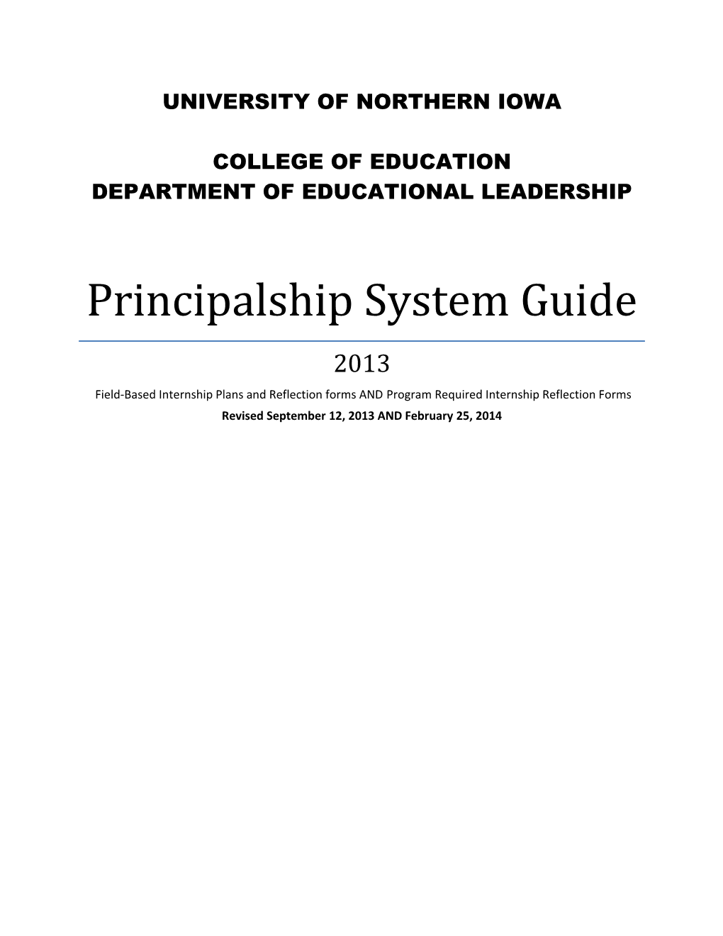 Principalship System Guide