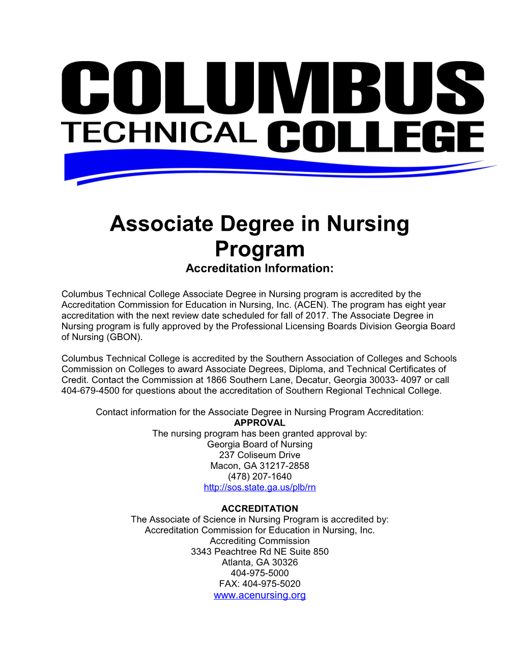 Associate Degree in Nursing Program