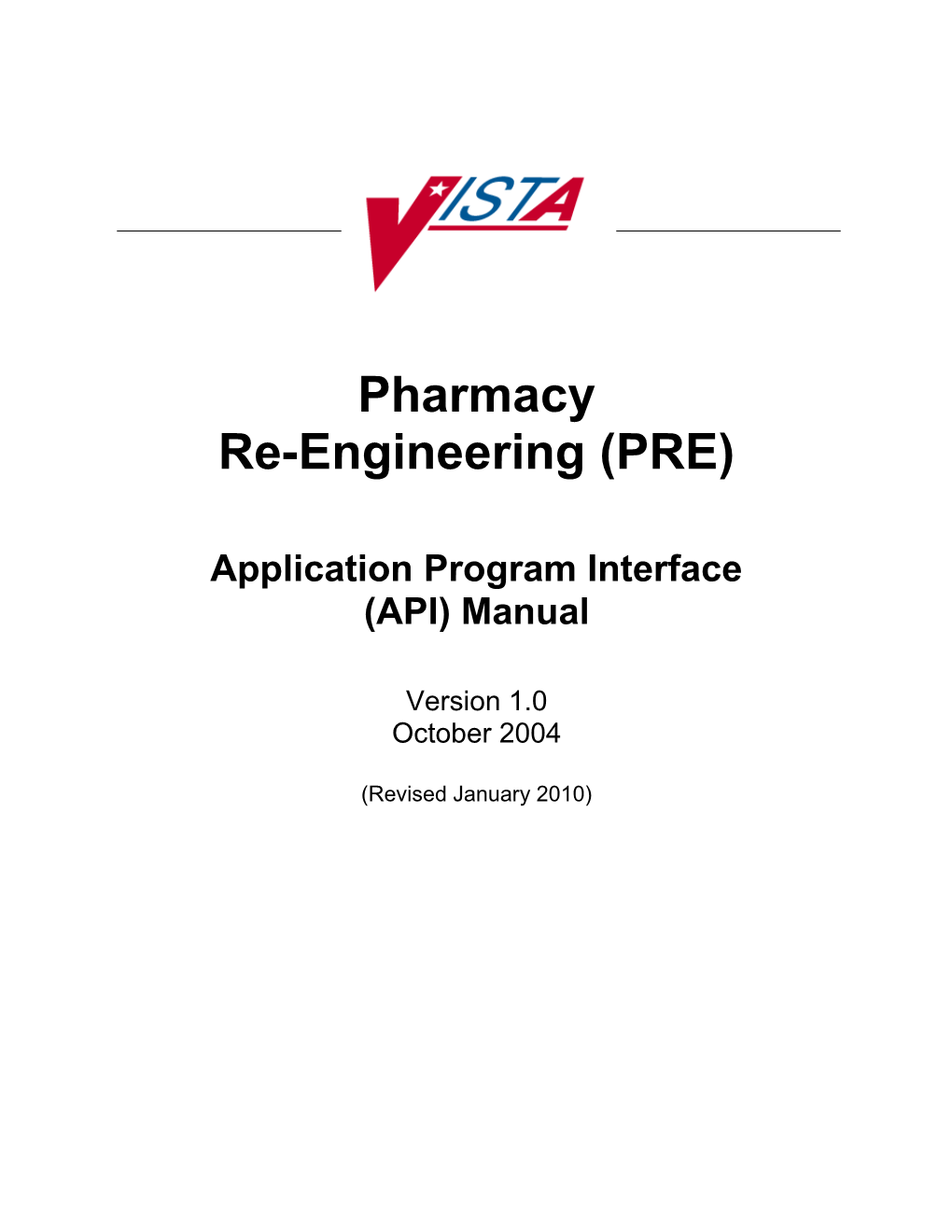 Department of Veterans Affairs Pharmacy Re-Engineering (PRE) Application Program Interface