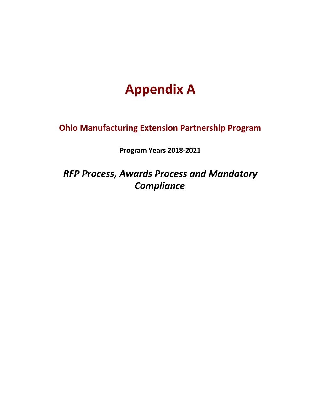 Ohio Manufacturing Extension Partnership Program