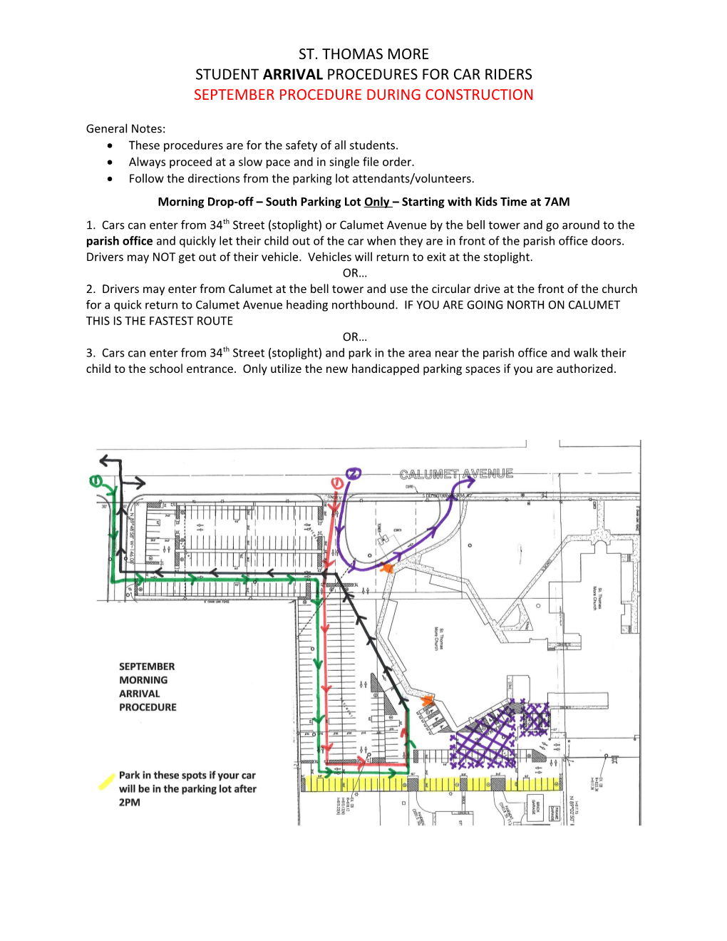 Student Arrival Procedures for Car Riders