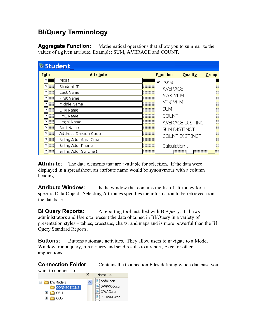 BI/Query Terminology