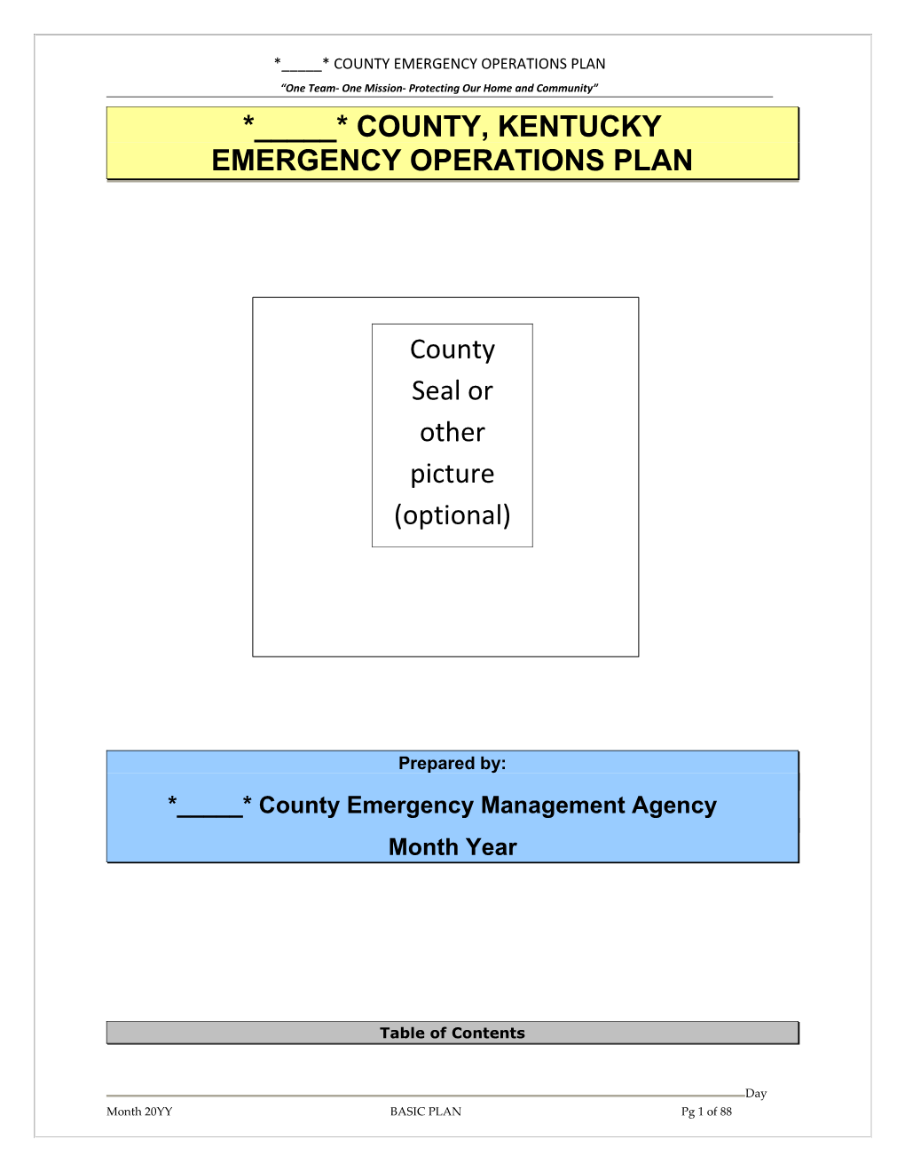 County Basic Plan Template