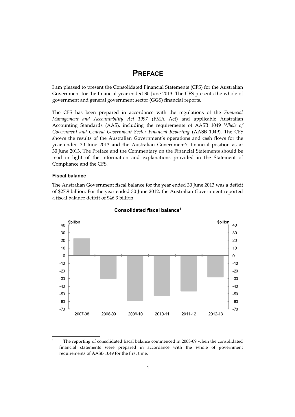 Consolidated Financial Statements for the Year Ended 30 June 2013 - Preface