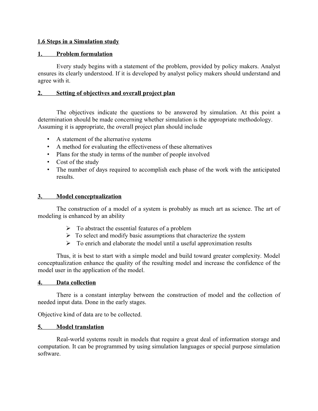 1.6 Steps in a Simulation Study