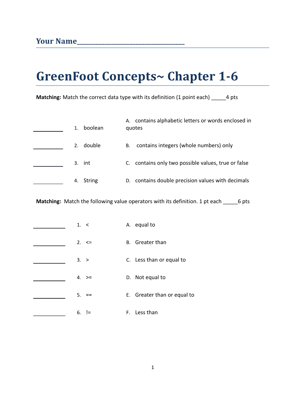 Greenfoot Concepts Chapter 1-6