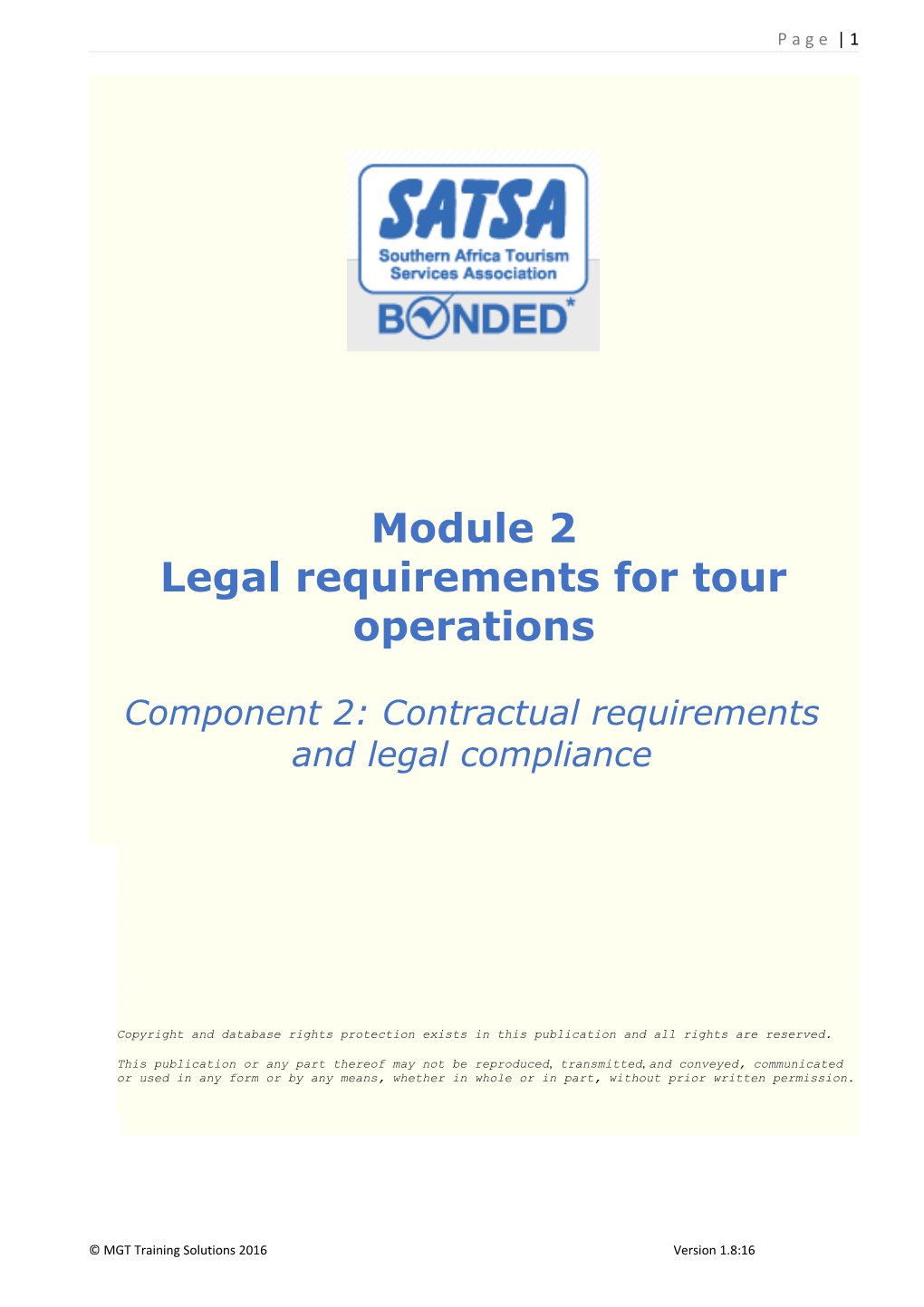 Legal Requirements for Tour Operations