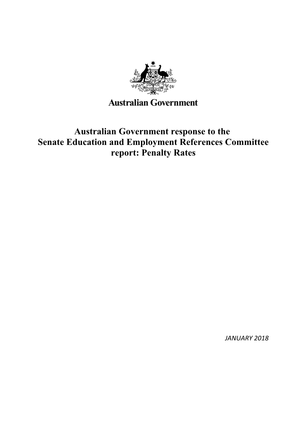 Australian Government Response to the Senate Education and Employment References Committee