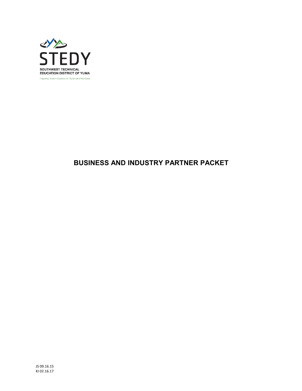 Business and Industry Partner Packet
