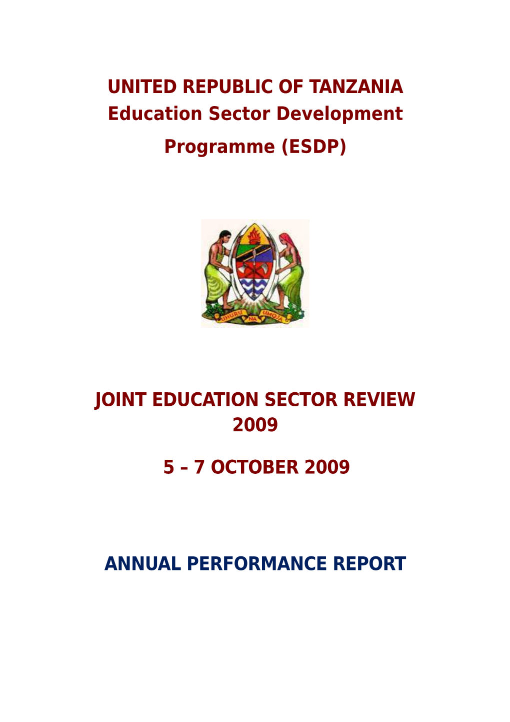 Education Sector Development Programme (ESDP)