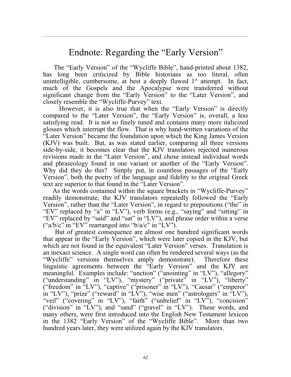 Endnote: Regarding the Early Version