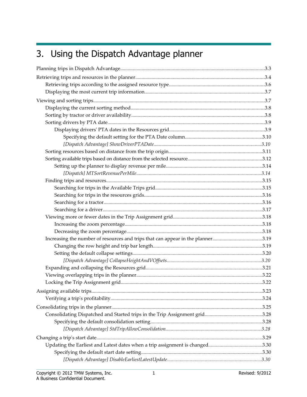 Using the Dispatch Advantage Planner