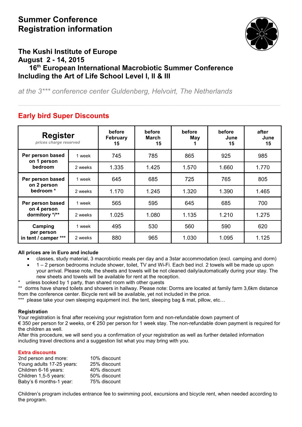 Registration and Payment