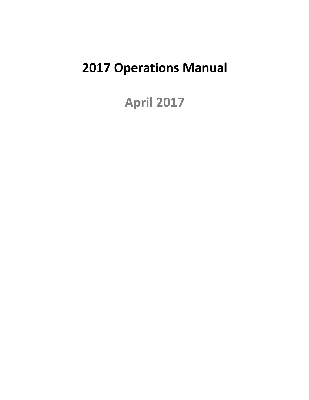 2017 Operations Manual