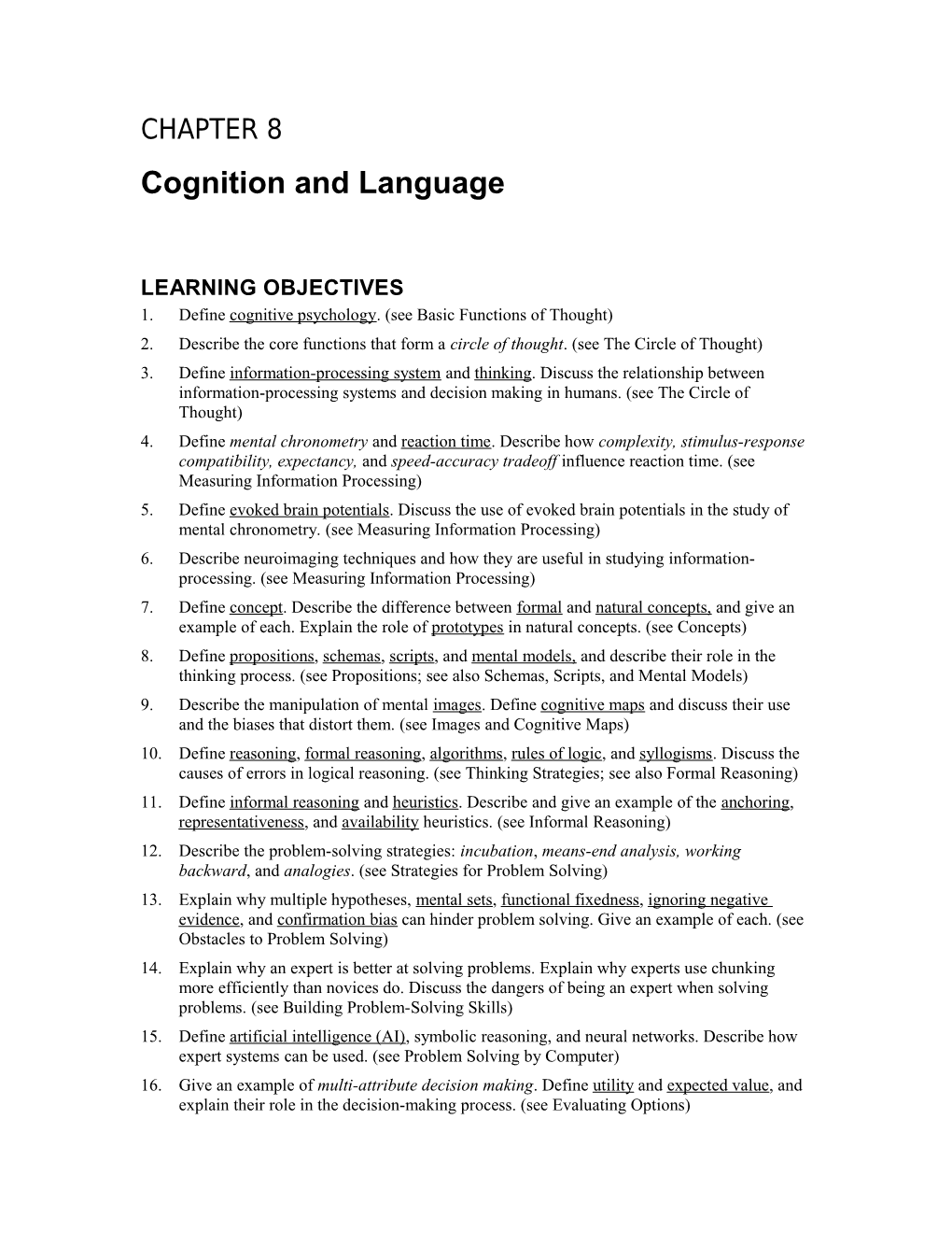 Cognition and Language