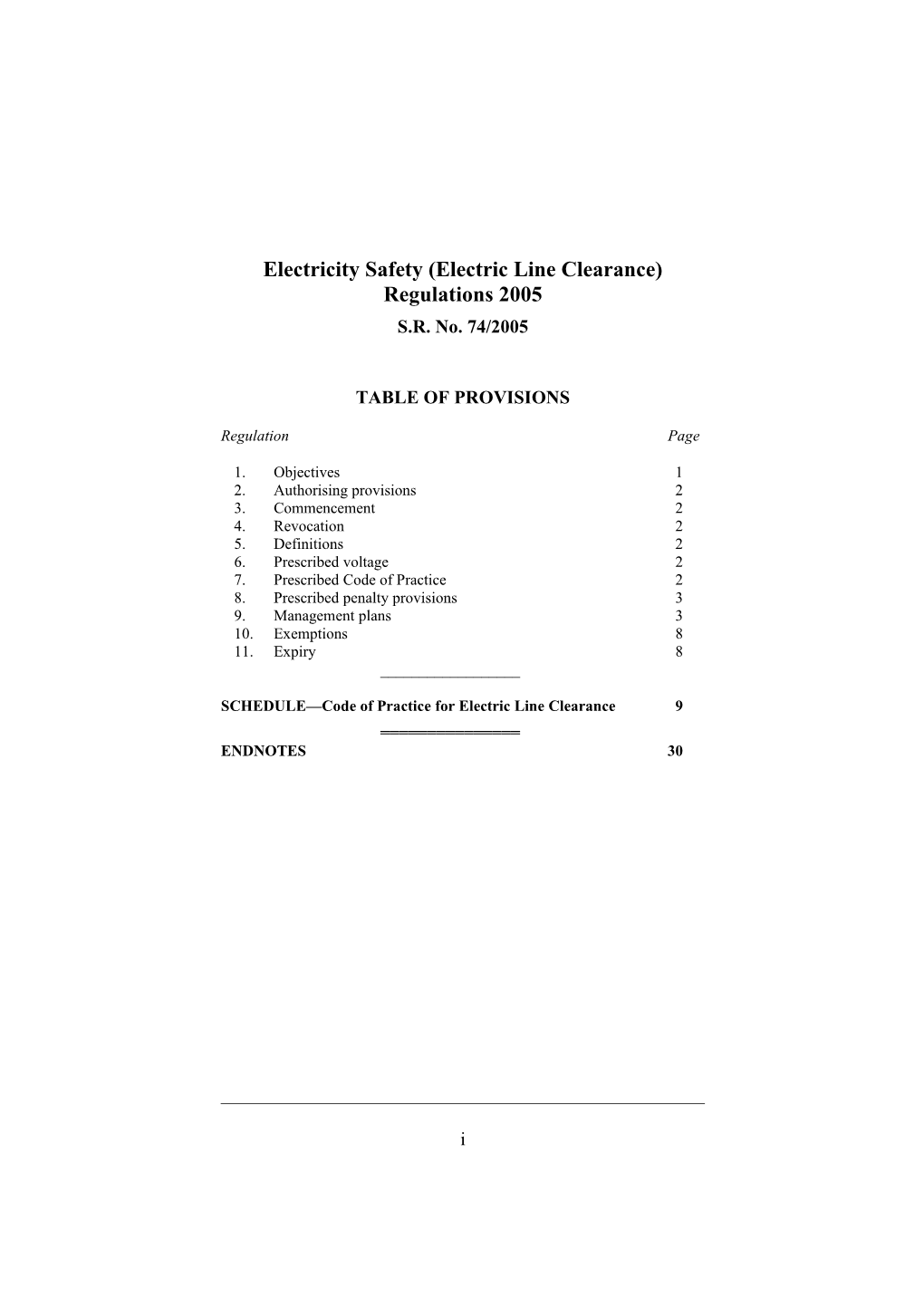 Electricity Safety (Electric Line Clearance) Regulations 2005