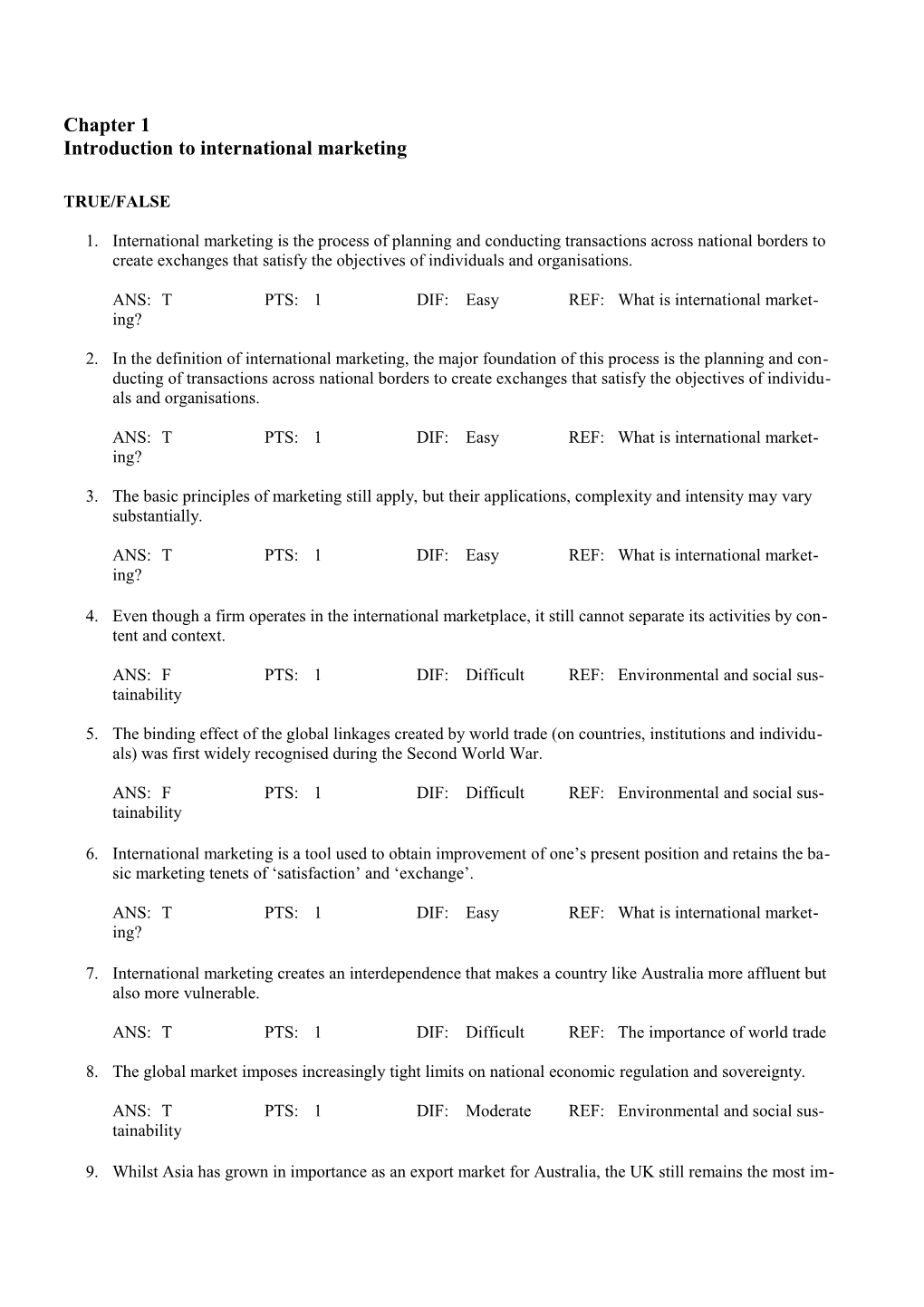 Introduction to International Marketing