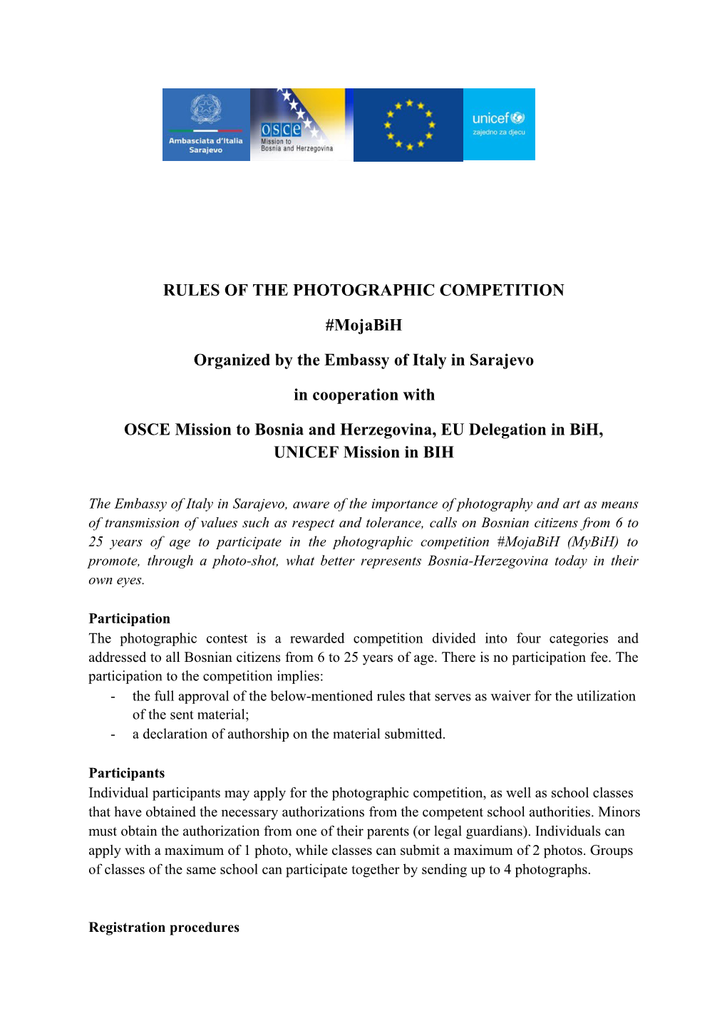 Rules of the Photographic Competition