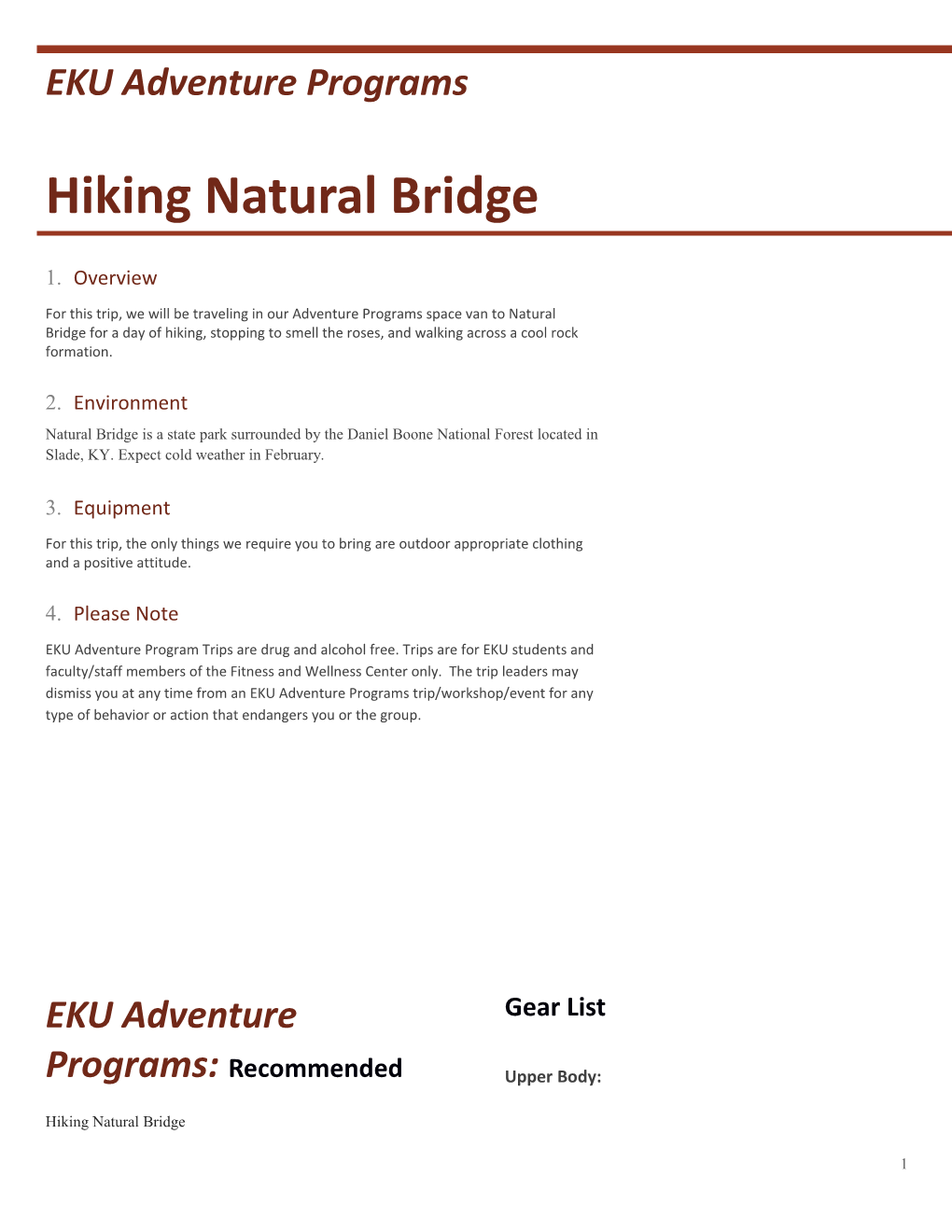 Hiking Natural Bridge