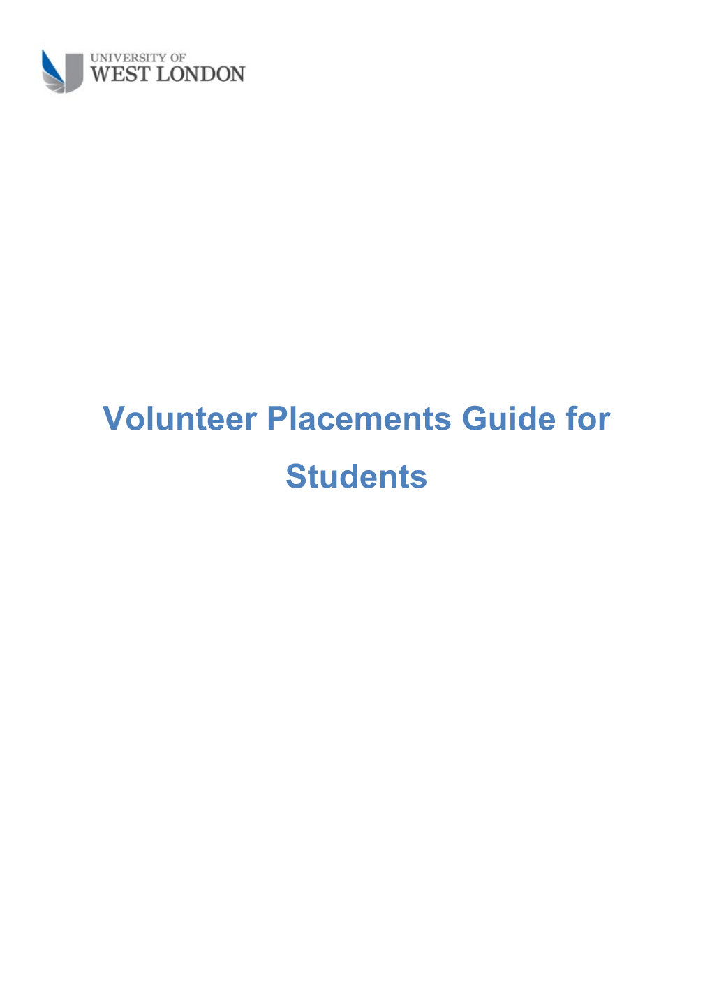 Volunteer Placements Guide for Students