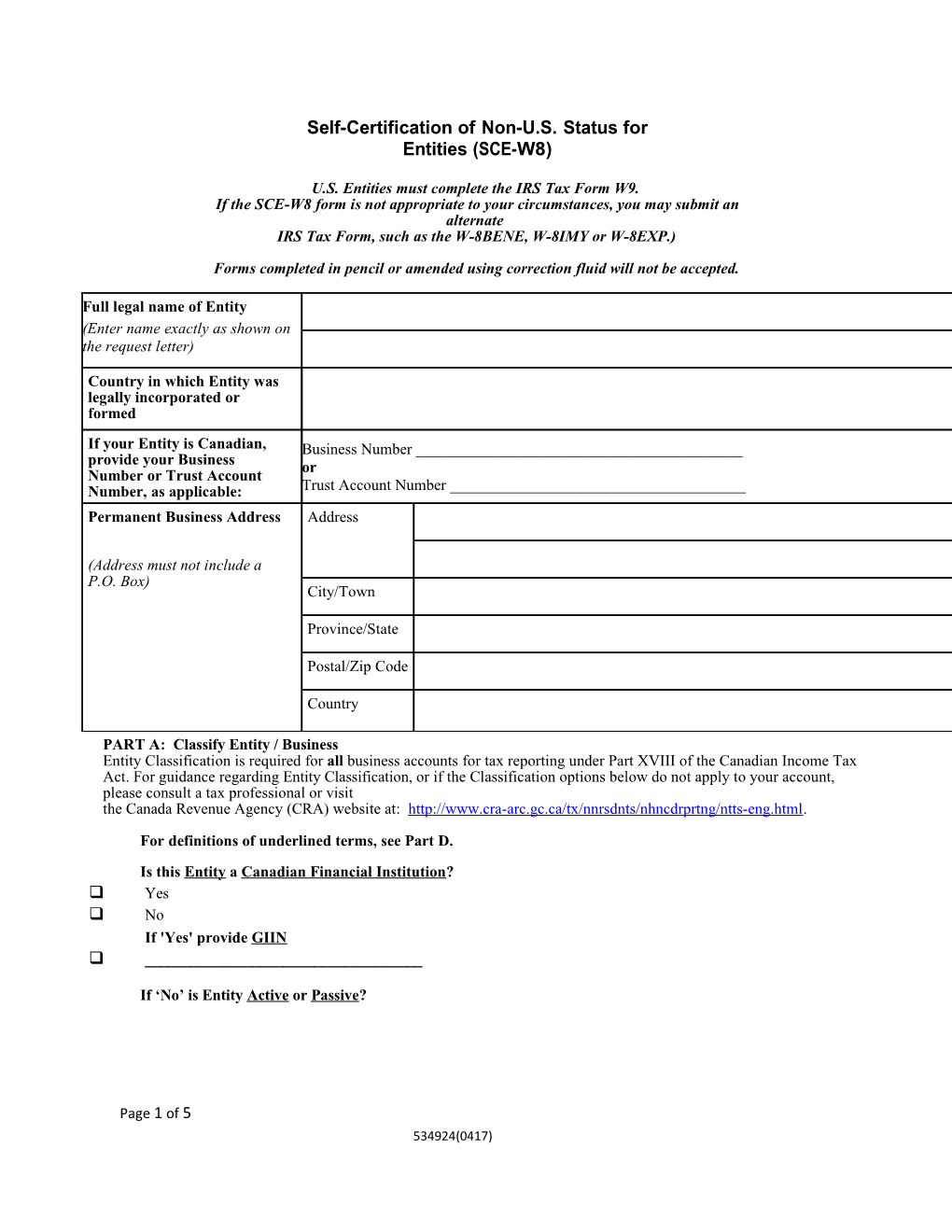 Self-Certificationofnon-U.S.Statusforentities(SCE-W8)