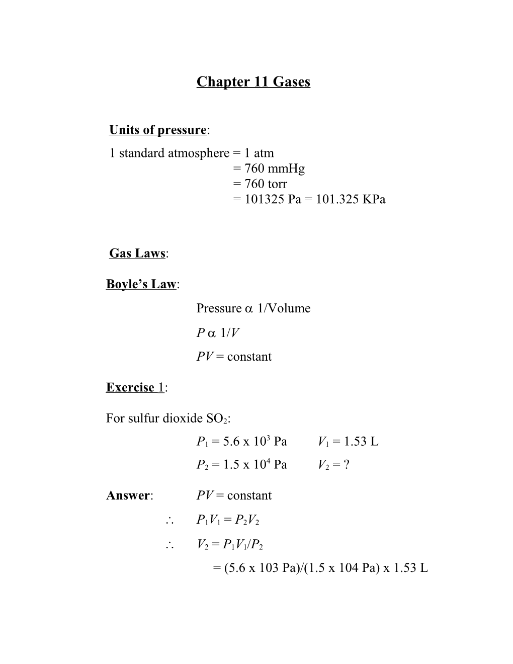 Chapter 11 Gases