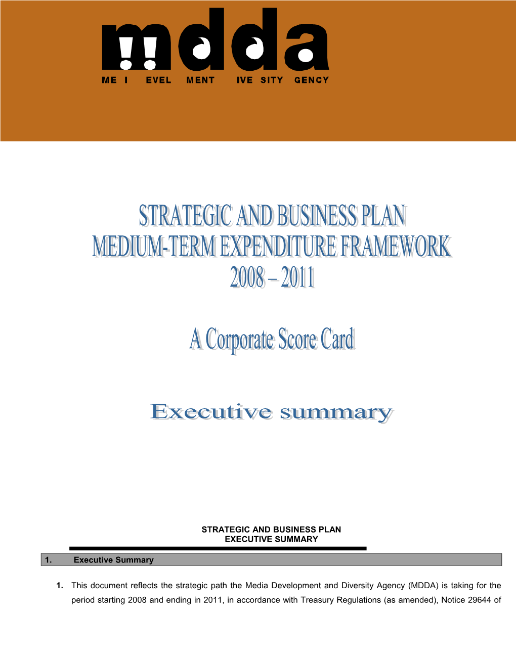 Strategic and Business Plan