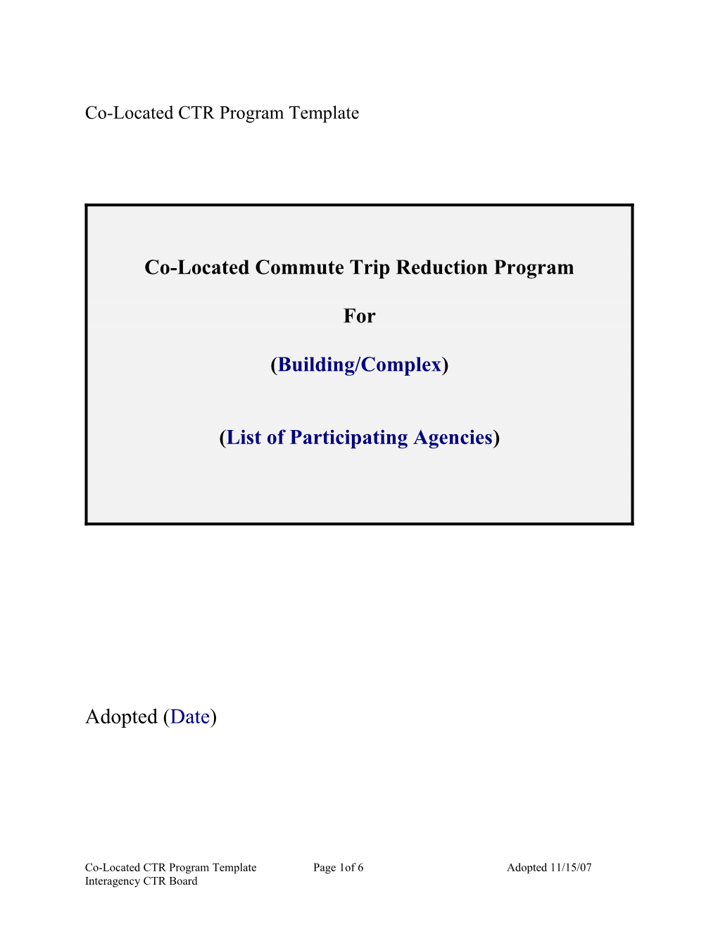 Commute Trip Reduction Program