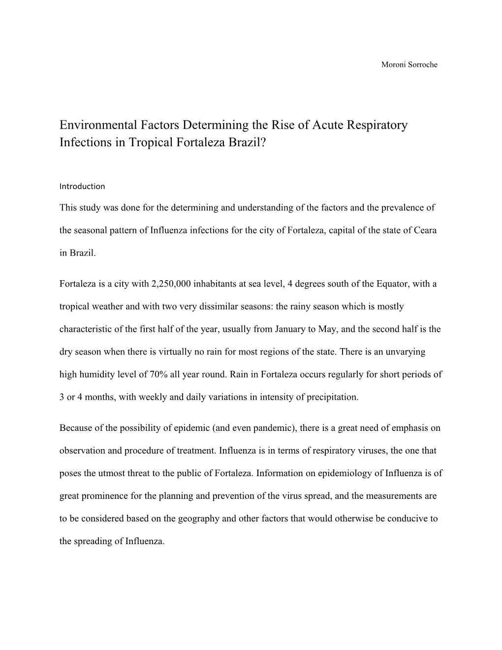 Environmental Factors Determining the Rise of Acute Respiratory Infections in Tropical