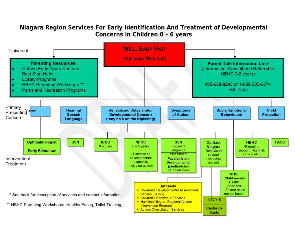 Niagara Region Services for Early Identification and Treatment of Developmental Concerns
