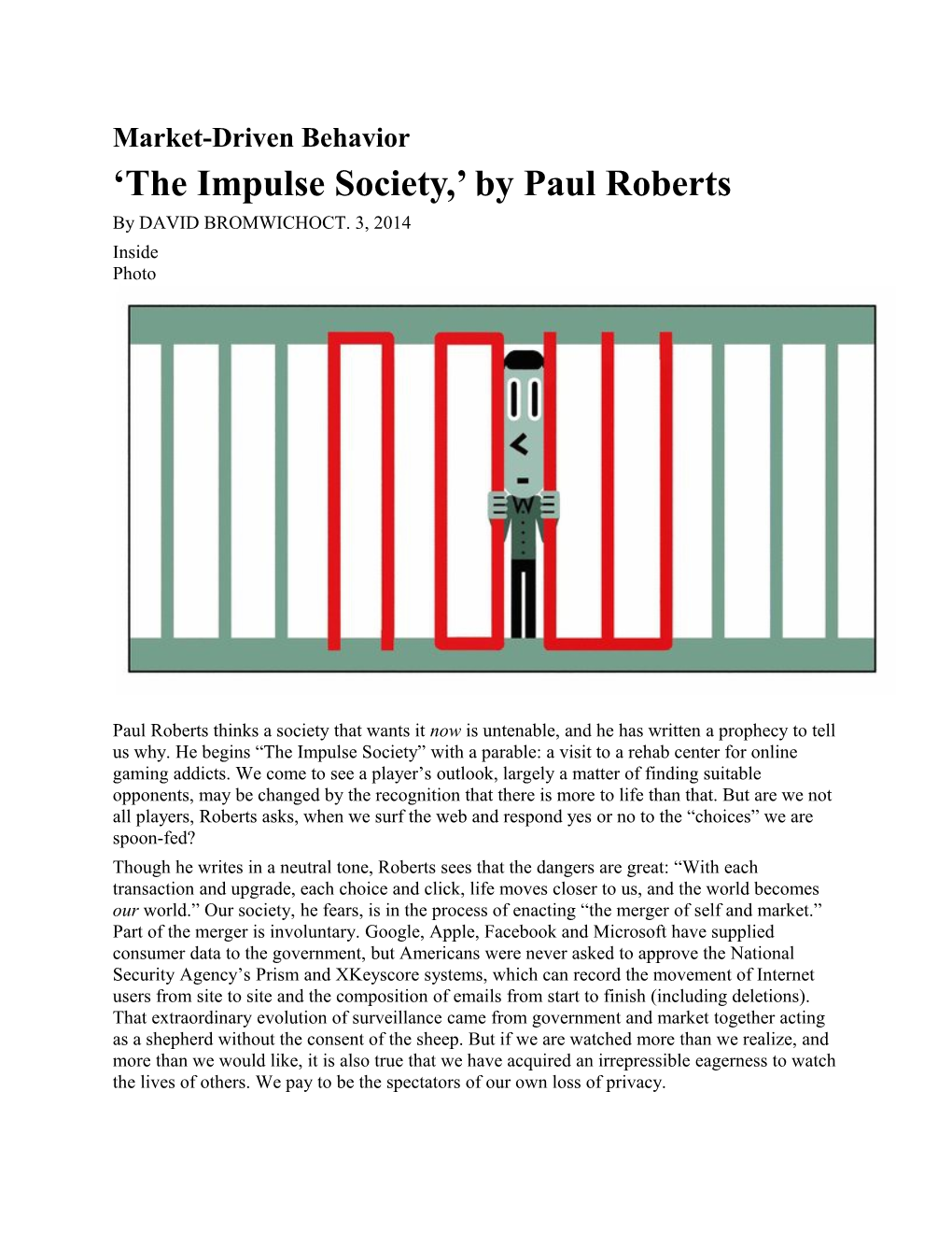 The Impulse Society, by Paul Roberts