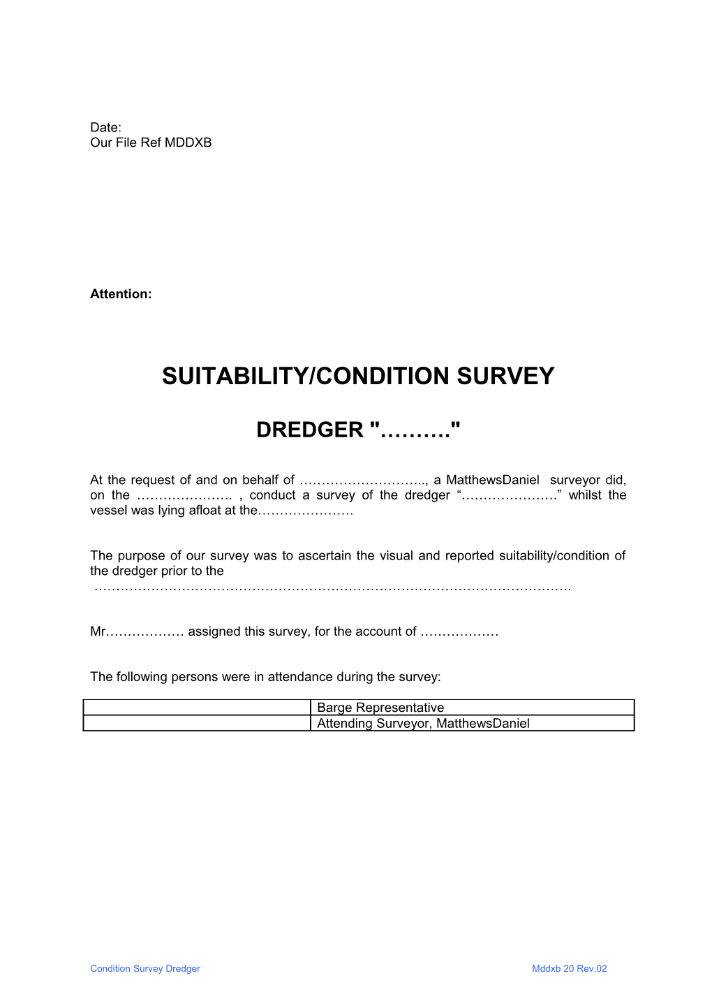 Condition Survey Derrick Barge